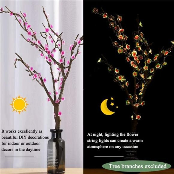 Multicolor Flower Lights Cherry Blossom StringLight Battery Operated&USB Powered - Picture 5 of 6